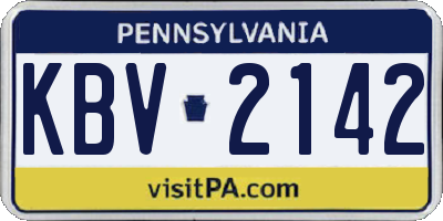 PA license plate KBV2142