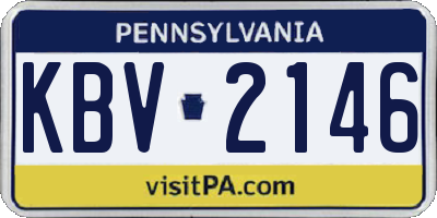 PA license plate KBV2146