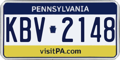 PA license plate KBV2148