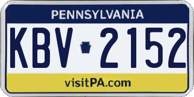 PA license plate KBV2152
