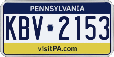 PA license plate KBV2153