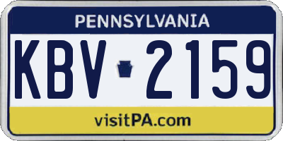 PA license plate KBV2159
