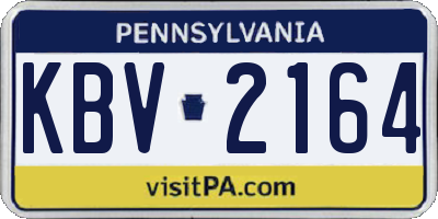 PA license plate KBV2164