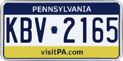 PA license plate KBV2165