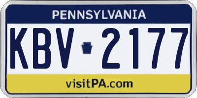 PA license plate KBV2177