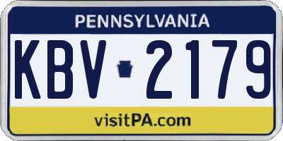 PA license plate KBV2179