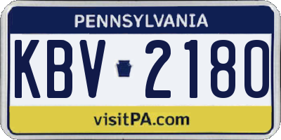 PA license plate KBV2180