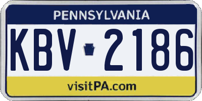 PA license plate KBV2186