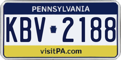 PA license plate KBV2188