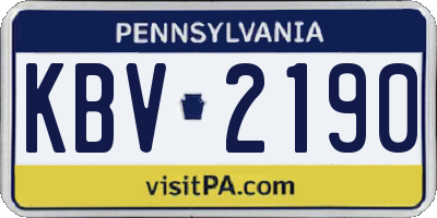 PA license plate KBV2190