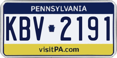 PA license plate KBV2191