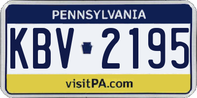 PA license plate KBV2195