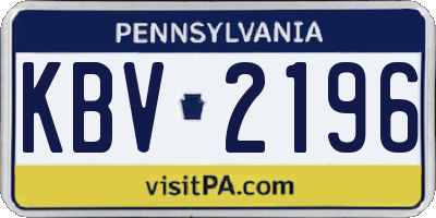 PA license plate KBV2196