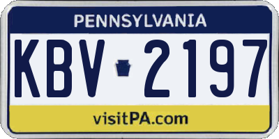PA license plate KBV2197