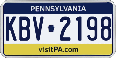 PA license plate KBV2198
