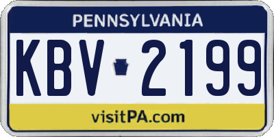 PA license plate KBV2199