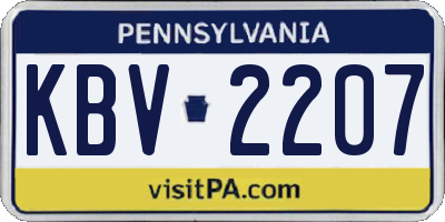 PA license plate KBV2207