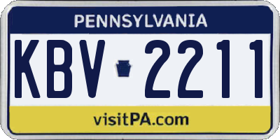 PA license plate KBV2211