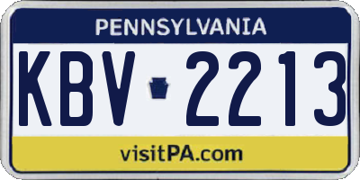 PA license plate KBV2213