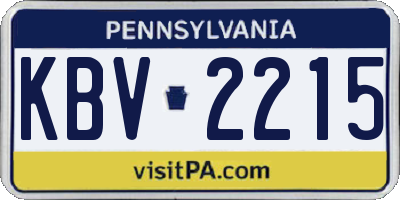 PA license plate KBV2215