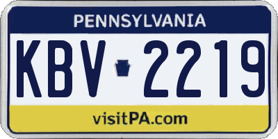 PA license plate KBV2219