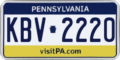 PA license plate KBV2220