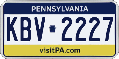 PA license plate KBV2227