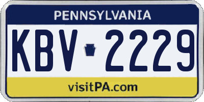 PA license plate KBV2229