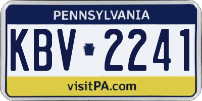 PA license plate KBV2241