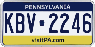 PA license plate KBV2246