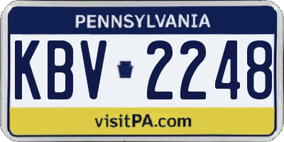 PA license plate KBV2248