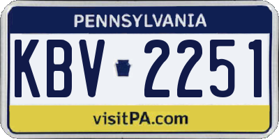 PA license plate KBV2251