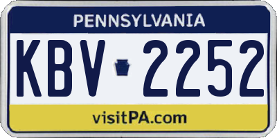PA license plate KBV2252