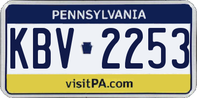 PA license plate KBV2253