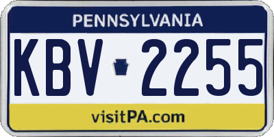 PA license plate KBV2255