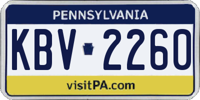 PA license plate KBV2260