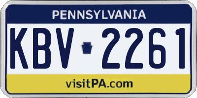 PA license plate KBV2261
