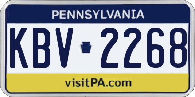 PA license plate KBV2268
