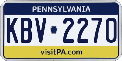 PA license plate KBV2270