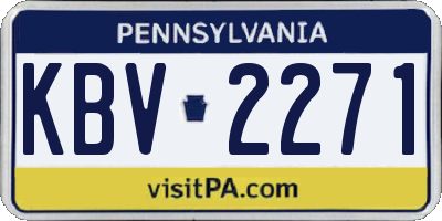 PA license plate KBV2271