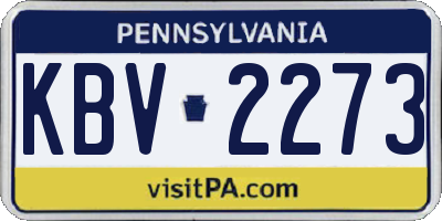 PA license plate KBV2273
