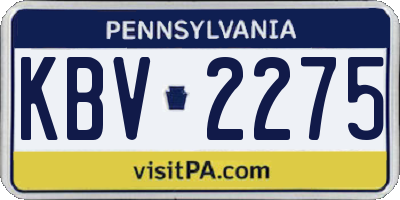 PA license plate KBV2275
