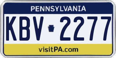 PA license plate KBV2277