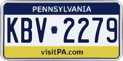 PA license plate KBV2279