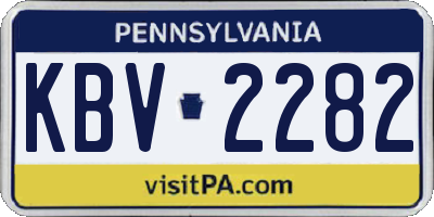 PA license plate KBV2282