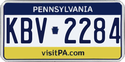 PA license plate KBV2284