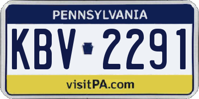 PA license plate KBV2291