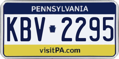 PA license plate KBV2295