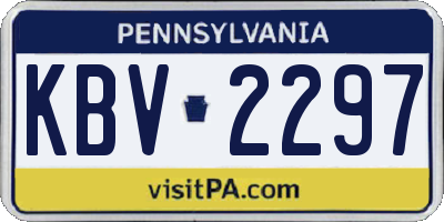 PA license plate KBV2297