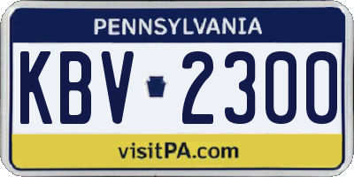 PA license plate KBV2300